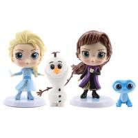 2-8ซม. 4ชิ้น/ล็อต Frozen2 Snow Queen Elsa Anna Action Figures Olaf Kristoff Sven ตุ๊กตา Figurines ของเล่นเด็กสำหรับของขวัญเด็ก