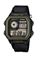 Casio นาฬิกาข้อมือผู้ชาย สีดำ สายผ้า รุ่น AE-1200WHB-1BVDF