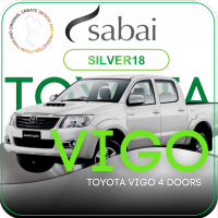 SABAI ผ้าคลุมรถยนต์ TOYOTA VIGO 4 ประตู 2012 Gen 7 เนื้อผ้า SILVER18 ซิลเวอร์โค้ท คลุมง่าย เบา สบาย #ผ้าคลุมสบาย ผ้าคลุมรถ sabai cover ผ้าคลุมรถกะบะ ผ้าคลุมรถกระบะ