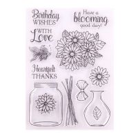 Flower Vase Silicone Clear Seal Stamp DIY Scrapbooking Embossing Photo Album Decorative Paper Card Craft