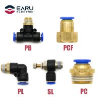 Pneumatic Air Connector Fitting PC/PCF/PL/PB/SL 4mm 6mm 8mm Thread 1/8 1/4 3/8 1/2 Straight Hose Fittings Pipe Quick Connectors Hand Tool Parts Access