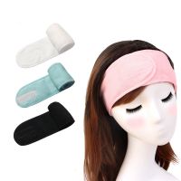 1pcs Colorful Shower Caps Facial Hair Band Makeup Head Band Terry Hair Wrap Solid Stretch Towel Cleaning Cloth