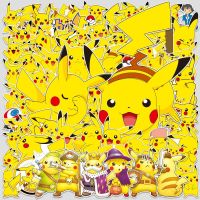 สติกเกอร์ Pikachu Pokémon สติกเกอร์กันน้ำสติกเกอร์กระเป๋าเดินทางสติกเกอร์ตู้เย็นแล็ปท็อป