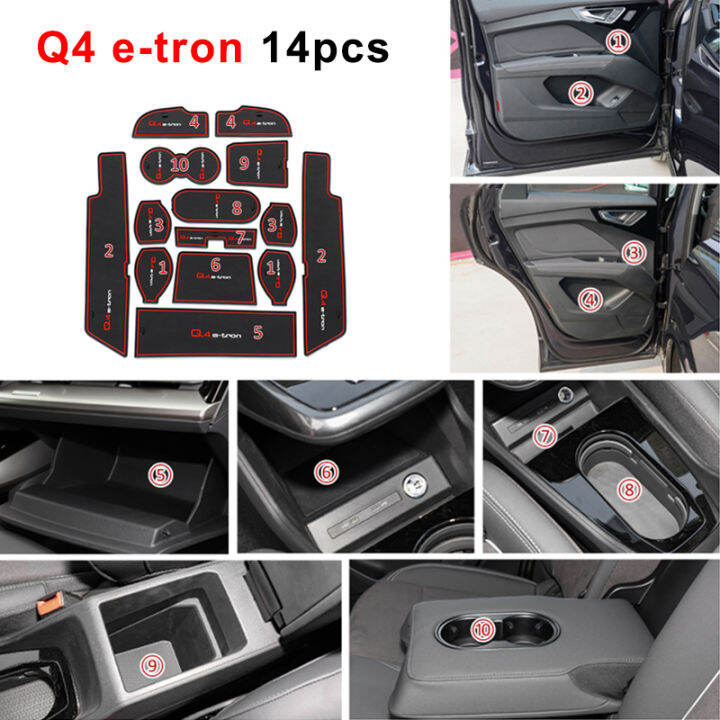 14pcs-สำหรับ-audi-q4-e-tron-รถจัดแต่งทรงผมภายใน-anti-slip-mat-ที่วางแก้ว-mat-ประตู-groove-pad-เบาะยางอุปกรณ์เสริม