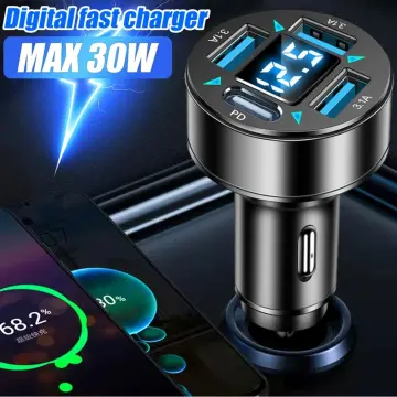 Car USB Charger Fast Charge 86W 9A Quick Charge 3.0 & USB-C PD Car