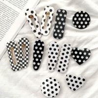 【hot】▫◄  chic style retro French hairpin wild polka dot acrylic bangs clip side hair Korean headdress