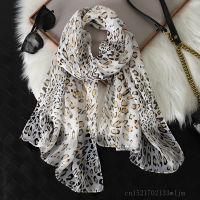 2023 Fashion Printed Leopard Chiffon Hijab Scarf Women Pareo Lady Bandanas Beach Towels Summer Muslim Veil Wrap Female Foulard2023