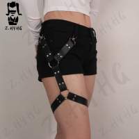 Fetish Gothic Stockings Suspenders Muscle Bondage Garter Tight Adjustable Belt Sword Punk Women Harness Leg Sexy Leather Pu