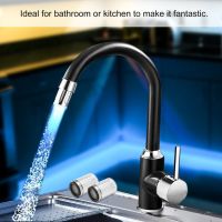 Lennie1 Light-Up LED Kitchen Water Faucet Shower Tap Colorful Changing Glow Nozzle Basin Bathroom Filter No Battery Supply