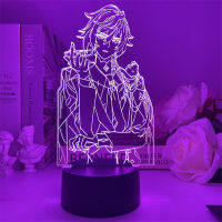 Genshin Impact Zhongli night light 3D peripheral game model led colorful illusion childrens gift bedroom decoration USB light