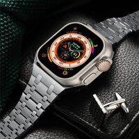 สร้อยข้อมือโลหะสำหรับนาฬิการุ่นอัลตร้าซีรีส์ขนาด49มม. สายรัดสำหรับ Iwatch เหล็กขนาด8 7 6 5 4 3ขนาด45มม. 44มม. 42มม. 41มม. 40มม. 38มม.