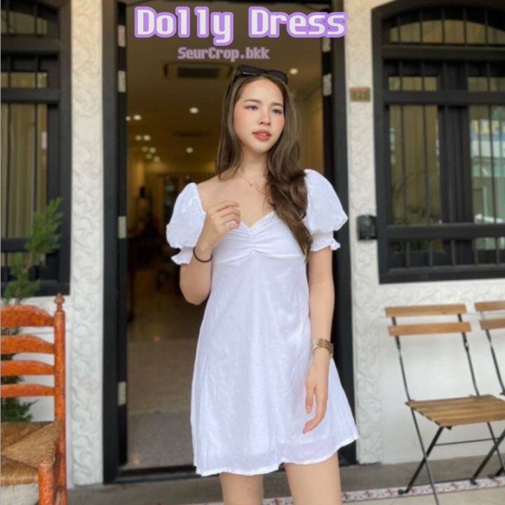 dolly-dress-เดรสแขนตุ๊กตา-ดีเทลเว้าหลัง-น่ารักมาก-ใส่ได้ทุกวัน-เดรสสั้น-เดรสไปเที่ยว-เดรสไปคาเฟ่-ชุดไปคาเฟ่-เดรสน่ารัก