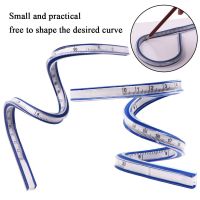 1Pcs Flexible Curve Ruler 30cm Drafting Drawing Measure Tool Serpentine Soft Plastic Tape Measure Ruler School Office Supplies Rulers  Stencils