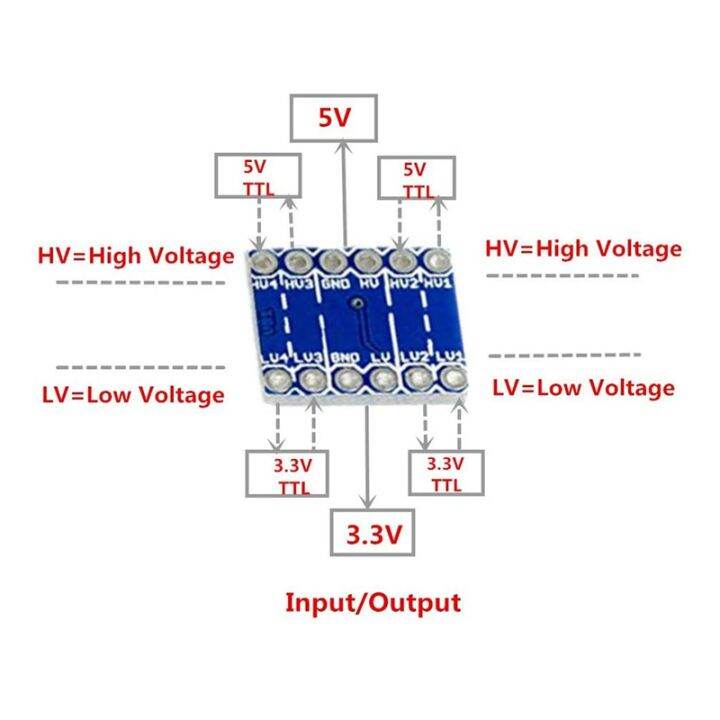 10pcs-4-channel-iic-i2c-logic-level-converter-bi-directional-module-3-3v-to-5v-shifter-for-arduino-pack-of-10