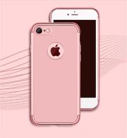 Case Apple iPhone 7 เคสกันกระแทก แบบไม่หนา สีเมทัลลิค หัว-ท้าย (ประกบ 3 ชิ้น)