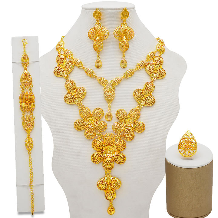 double-circle-gold-jewelry-sets-african-bridal-wedding-gifts-for-women-necklace-bracelet-earrings-ring-set-collares-jewellery