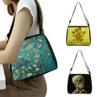 ZZOOI Van Gogh Art Print Shoulder Bag Women Handbag Oil Painting Sunflower Starr Night Canvas Crossbody Bags Girl Casual Satchel Gift
