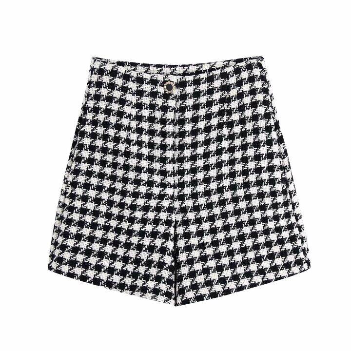 zevity-new-women-vintage-houndstooth-print-high-waist-tweed-hot-shorts-female-chic-zipper-fly-casual-pantalone-cortos-p1235