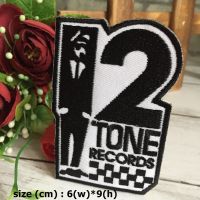 2Tone Record Music ตัวรีดติดเสื้อ อาร์มรีด อาร์มปัก ตกแต่งเสื้อผ้า หมวก กระเป๋า แจ๊คเก็ตยีนส์ Hipster Embroidered Iron on Patch