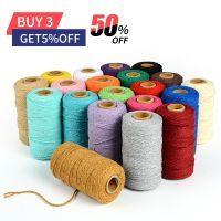 2mm100M Macrame Cord Cotton Rope String Crafts Colored Thread Twisted Twine Sewing Wedding Decoration