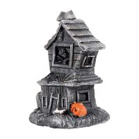 Skull Head Haunted House with Light Halloween Decorations House Pumpkin Skull Scary Cottage Crafts Home Decor