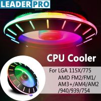 RGB CPU Cooler RGB Cooling Fan Universal Quiet Cooler Heatsink Fan for LGA 115X/775 AMD FM2/FM1/AM3+/AM4/AM2/940/939/754