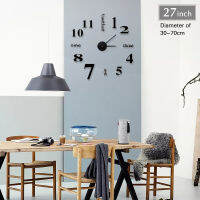 2021 new arrival 2747 inch3d home decor quartz diy wall clock clocks horloge watch living room metal Acrylic mirror