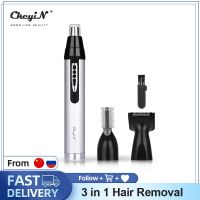 ZZOOI CkeyiN 3 in 1 Nose Ear Hair Trimmer Electric Facial Hair Removal Clipper Eyebrow Beard Cutting Machine Rechargeable Razor Shaver