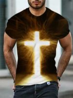 2022 Newest Fashion Jesus Christ 3D Printed T-shirt Mens Round Neck Short Sleeve