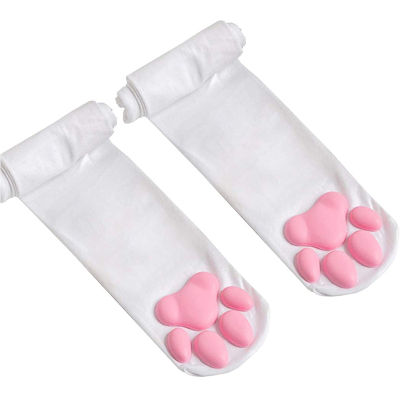 Nnuo Cat Paw Socks Kawaii 3D Cat Claw Women Stocking Lolita Paw-Pad Thigh High Socks