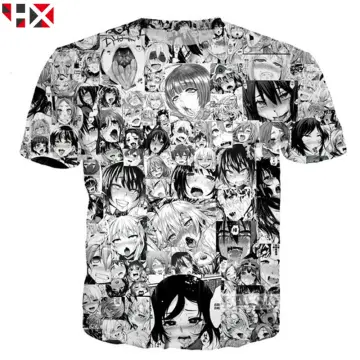  Ahegao Anime Girl With Tongue and Hands Out Weeb T-shirt :  Clothing, Shoes & Jewelry