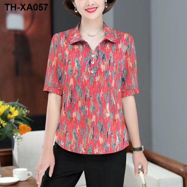 middle-aged-and-elderly-mothers-short-sleeved-2023-summer-new-fashion-lapel-ice-silk-foreign-style-female