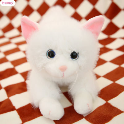 HOONEY ของเล่นตุ๊กตายัดไส้รูปแมวจำลองของเล่นนุ่มนิ่มสบายผิวเป็นมิตรกับวันเกิดสำหรับเด็กของขวัญสำหรับเด็ก