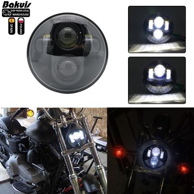 ล่าสุดโดย5.75ไฟ LED 5 3/4สีดำไฟหน้ารถจักรยานยนต์สำหรับ Dyna Sportster 1200 XL1200L XL1200C กำหนดเอง XL883 883L XL883R 48