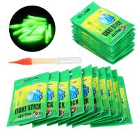 50pcs10packs Chemical Luminous Glow light Stick Night Fishing Float sticks Lights in Green Color Fishing Accessories Pasca