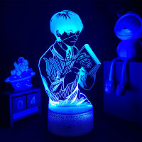 Anime 3d Lamp Tokyo Ghoul Ken Kaneki for Bedroom Decor Nightlight Cool Birthday Gift Acrylic Led Night Light manga gift