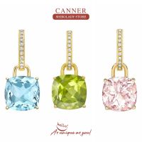 [Han ornaments] CANNER Ocean Sapphire ต่างหูเงิน925ต่างหูสำหรับผู้หญิง Drop ต่างหู Pendientes เจาะงานแต่งงาน18K Gold อุปกรณ์เสริม