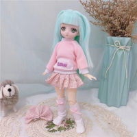 BJD ตุ๊กตาสาว30เซนติเมตร Kawaii 6คะแนนร่วมที่สามารถเคลื่อนย้ายตุ๊กตากับเสื้อผ้าแฟชั่นนุ่มผมแต่งตัวสาวของเล่นของขวัญวันเกิดตุ๊กตาใหม่