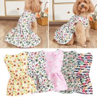 Summer Dogs Clothing Dog Short Sleeves Dress Dog Princess Dress Pet Small Costume Bow Cute Summer Floral Dress Pet Supplies Dresses