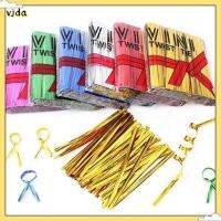 VJDA 800PCS Ligation เหล็ก เบเกอรี่ กระเป๋ากระดาษแก้ว Twist Ties ซีลแพ็ค ลวดเมทัลลิค