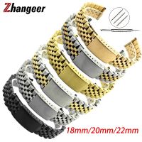 （A New Well Sell ） 18mm 20mm 22mm Stainless Steel Watch Band Flat Interface Metal Bracelet Wrist Folding Buckles Universal Straps Accessories