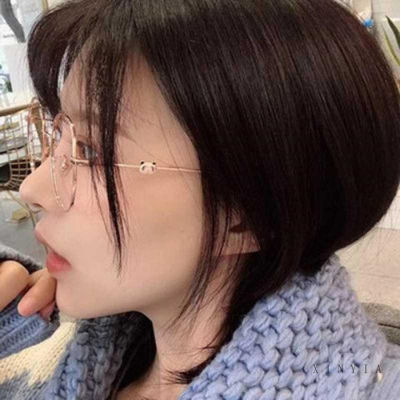 Korean Fashion Anti Radiation Glasses Round Computer Anti-blue Light Eyeglasses WomenMen with Panda Shape