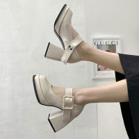 M TWO SHOP ✨（ส่งจากไทย）✨รองเท้าส้นสูงผู้หญิง41 42นิ้วรองเท้า Mary Jane สีดำรองเท้าสีขาวรองเท้าส้นสูงรองเท้าส้นสูงรองเท้าผู้หญิงแฟชั่น
