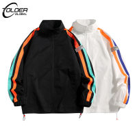 2022 Fashion Patchwork Men Windbreaker Jacket Stripe Hip Hop Loose Male Large Size Coat Sportswear 5 Color Spring er Jackets