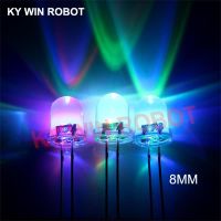 10pcs/lot F8 8mm Fast/Slow RGB Flash Red Green Blue Rainbow Multi Color Light Emitting Diode Round LED Full Color DIY Kit