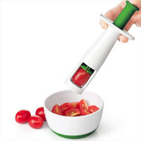 เครื่องมือแยกผลไม้ขนาดเล็ก Creative Grape Tomato Cutter Slicer For Kitchen Salad Baking Cooking Accessories Manual Cut Gadget