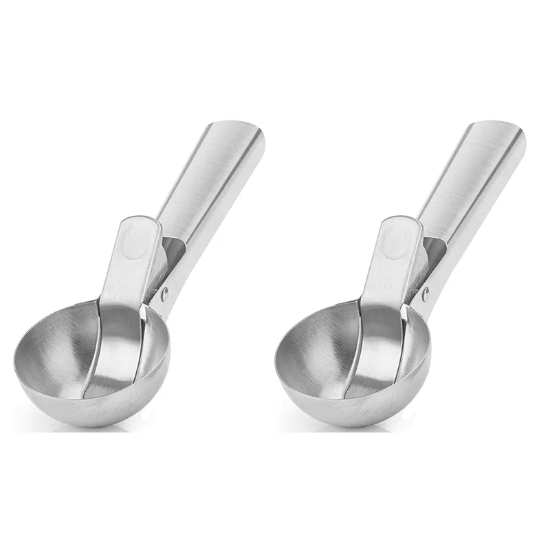 Stainless Steel Ice Cream Scoop with Easy Trigger Release, 2 Pack