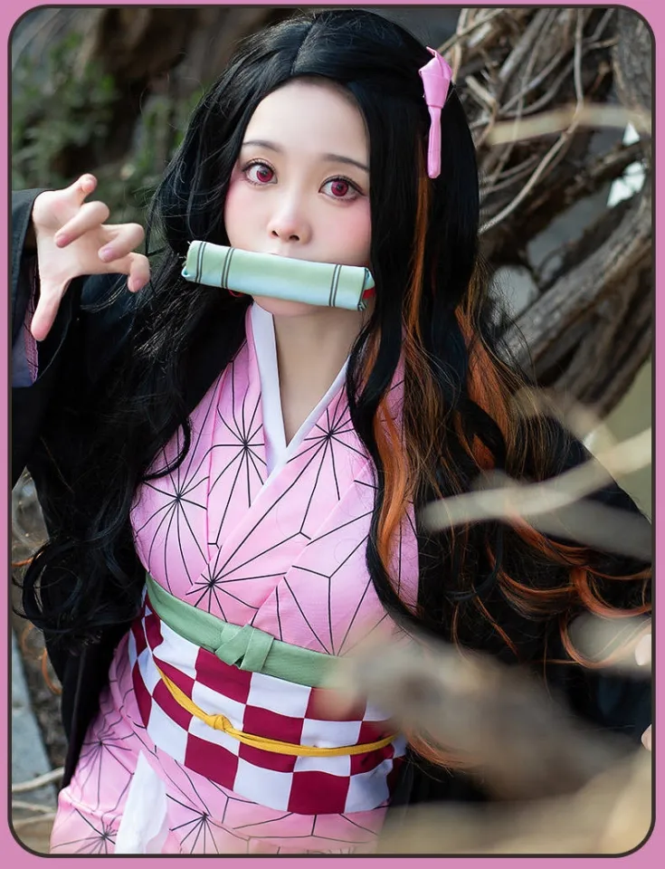 Modelo loli_samurai_ fez um lindo cosplay da Nezuko de Demon