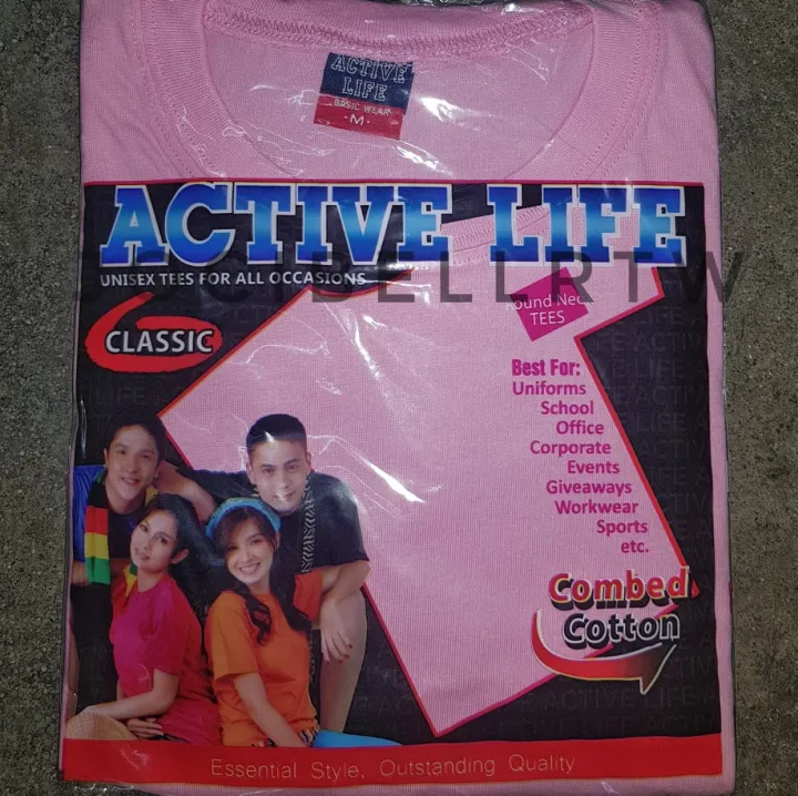 ORIGINAL Active Life Tshirt roundneck ( LIGHT PINK ) Lazada PH