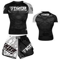 เสื้อ Venom UFC Sanda การต่อยมวยมวยไทยยืดหยุ่นสูงแห้งเร็วเสื้อยืดคอกลมกางเกงขาสั้นต่อสู้ของผู้ชายชุดฝึกซ้อมปรับแต่งได้